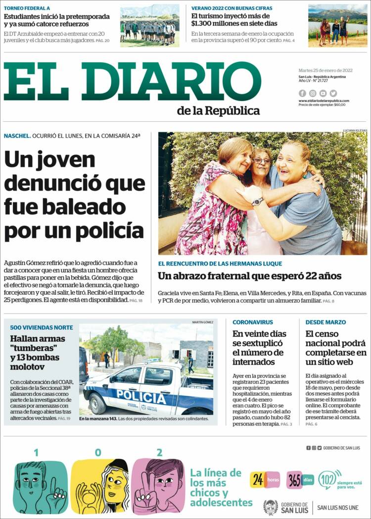 Portada de Diario de la República (Argentina)