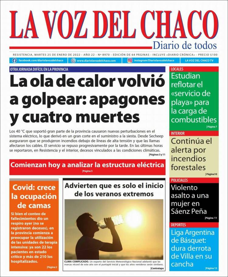 Portada de La Voz del Chaco (Argentina)