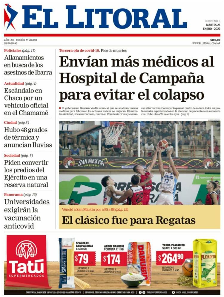 Portada de El Litoral Corrientes (Argentina)