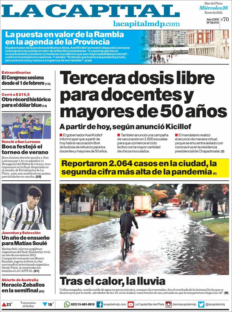 Portada de Diario La Capital - Mar del Plata (Argentina)