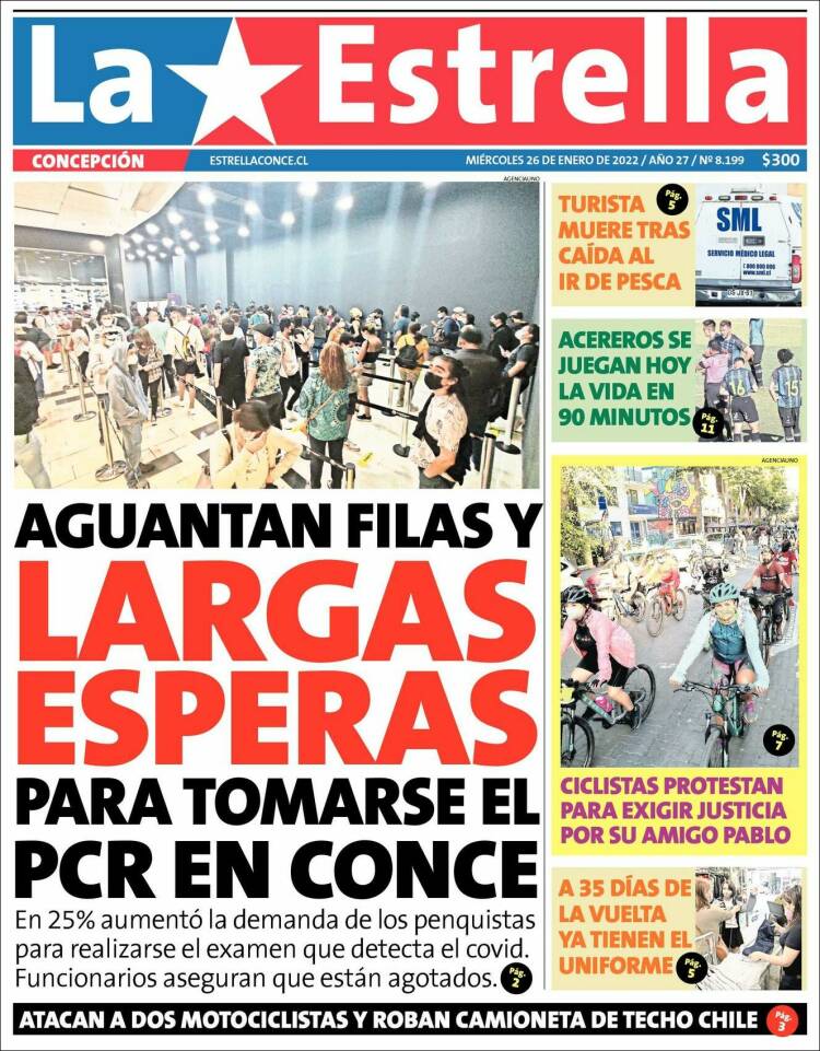 Portada de La Estrella de Concepción (Chile)