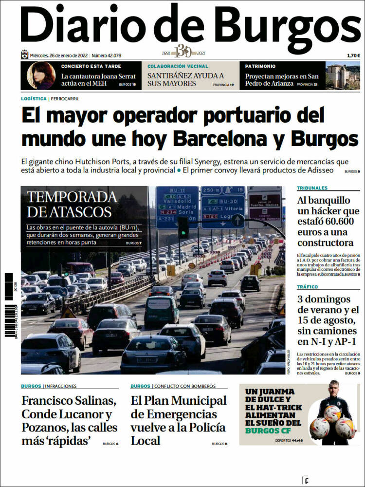 Portada de Diario de Burgos (Espa&ntilde;a)