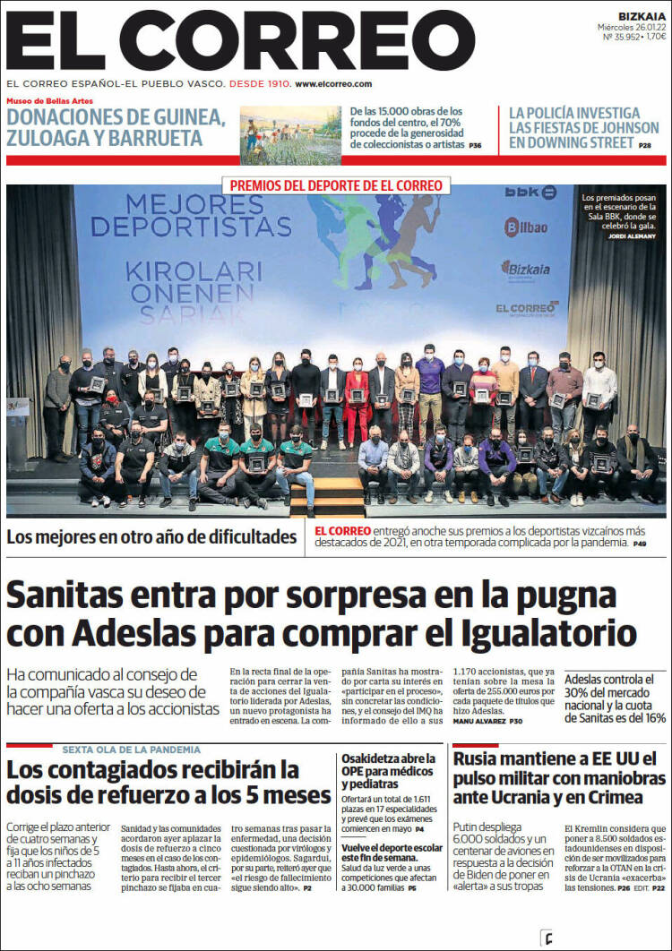 Portada de El Correo (Espa&ntilde;a)