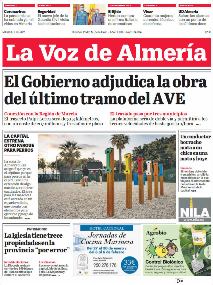 Portada de La Voz de Almería (Espa&ntilde;a)
