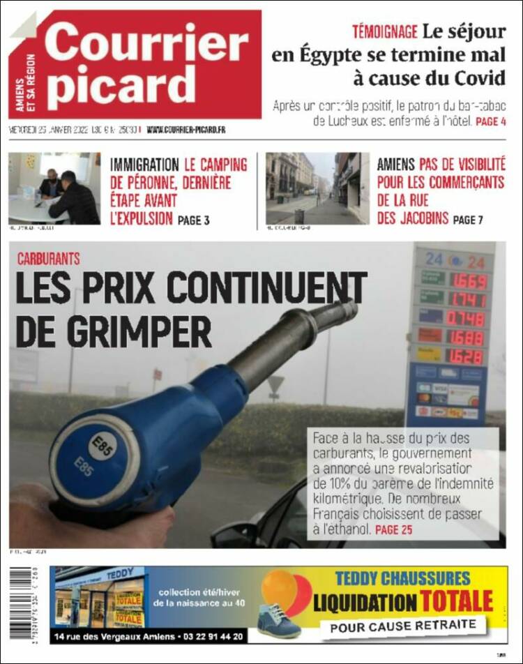 Portada de Courrier Picard (Francia)