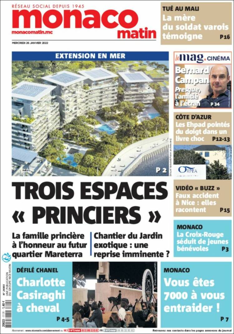 Portada de Nice-Matin (Francia)