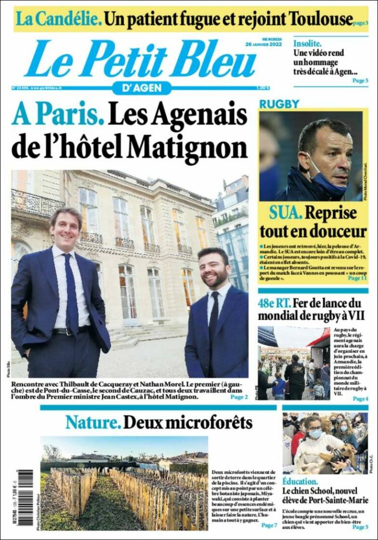 Portada de Le Petit Bleu (Francia)