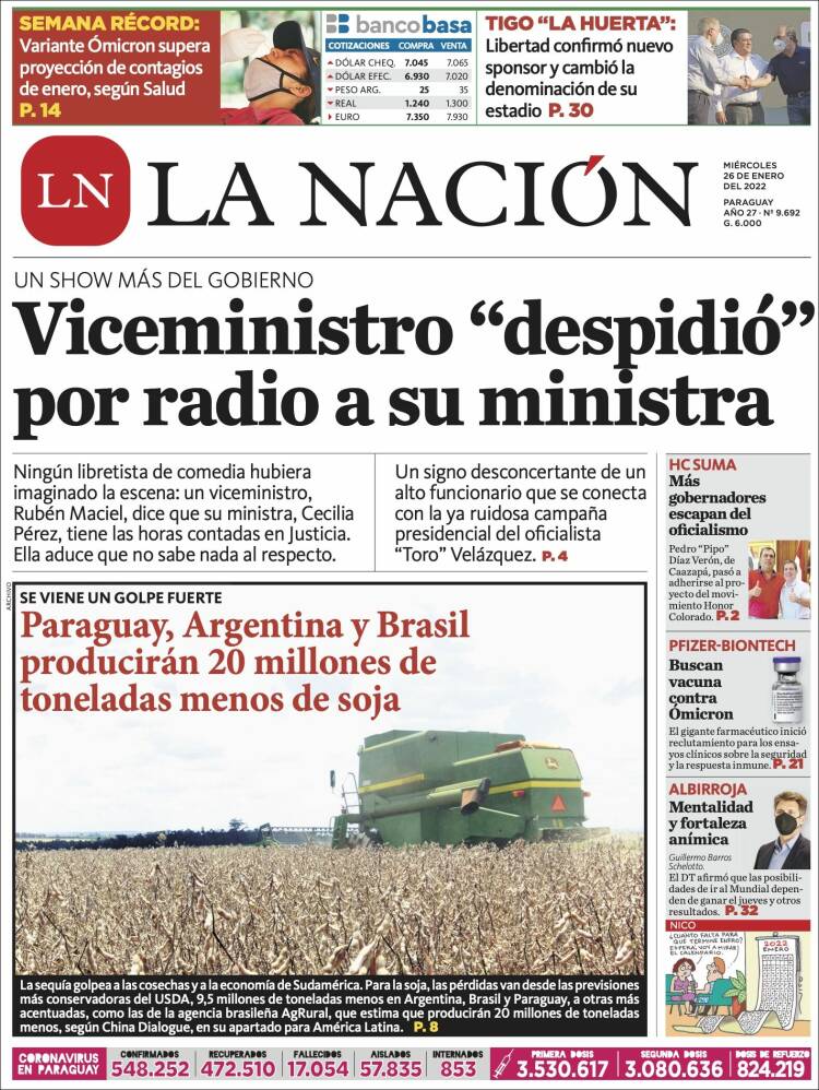 Portada de La Nación (Paraguay)