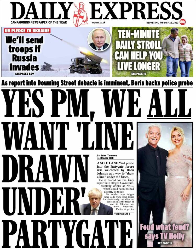 Portada de Daily Express (Reino Unido)