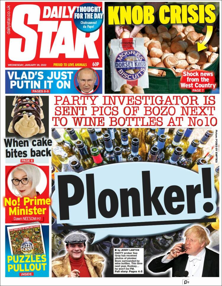 Portada de Daily Star (Reino Unido)