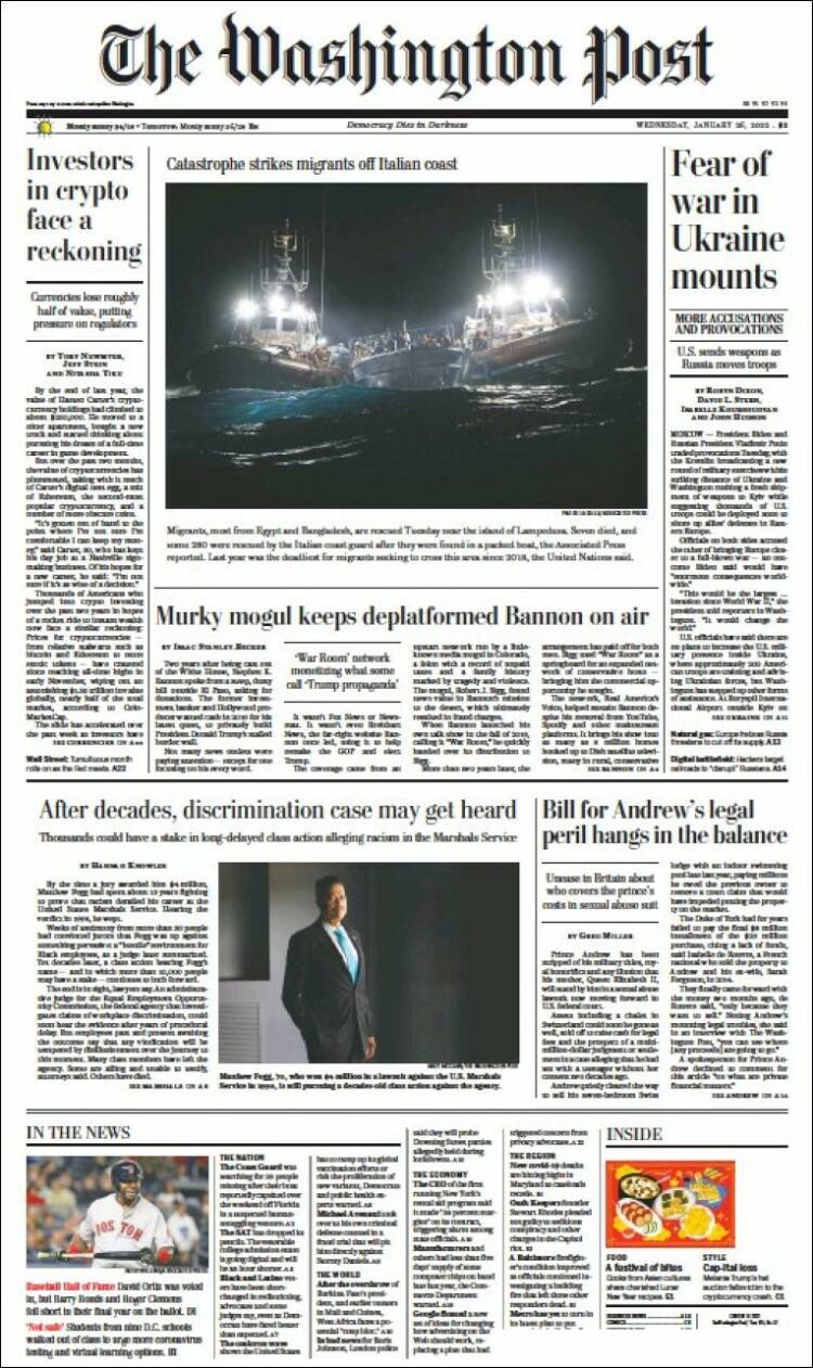 Portada de The Washington Post (USA)