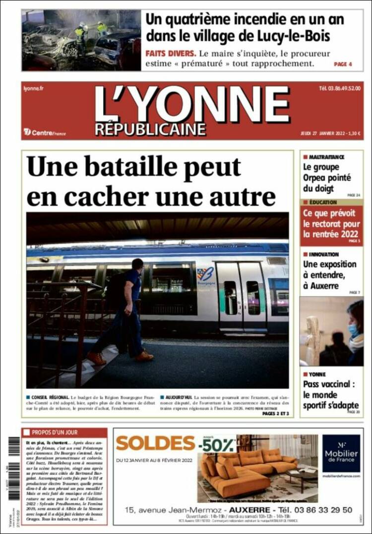 Portada de L'Yonne-Républicaine (Francia)