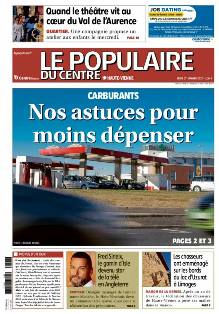 Portada de Le Populaire du Centre (Francia)