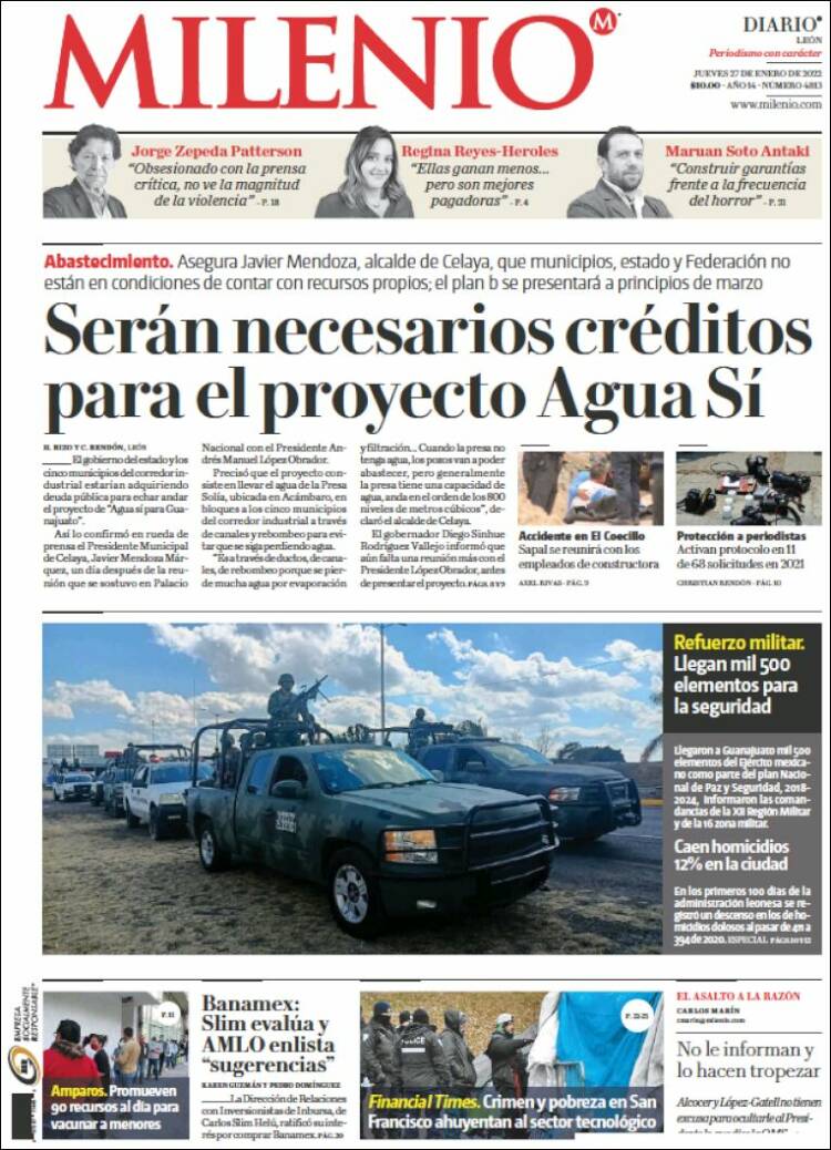 Portada de Milenio de León (México)