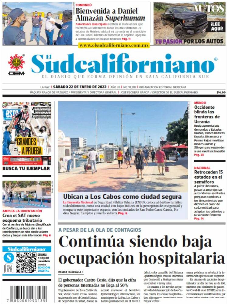 Portada de El Sudcaliforniano (México)