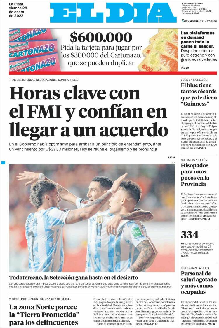 Portada de El Día de la Plata (Argentina)