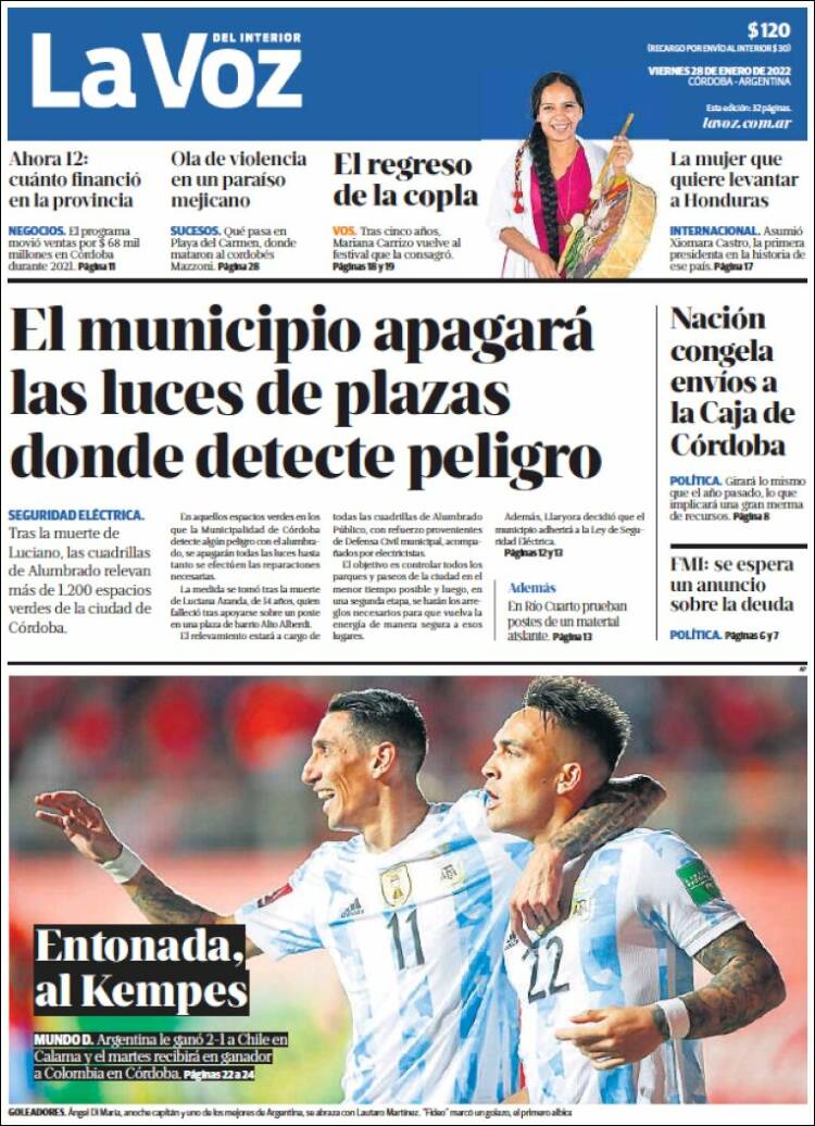 Portada de La Voz del Interior (Argentina)