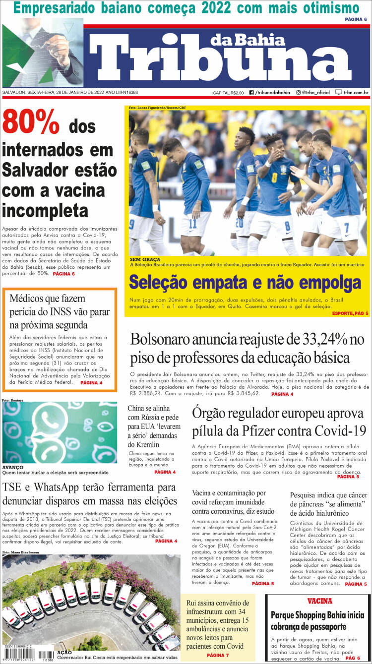Portada de Tribuna da Bahia (Brasil)