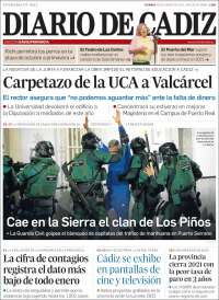 Portada de Diario de Cádiz (España)