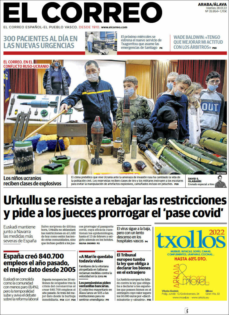 Portada de El Correo - Álava (España)