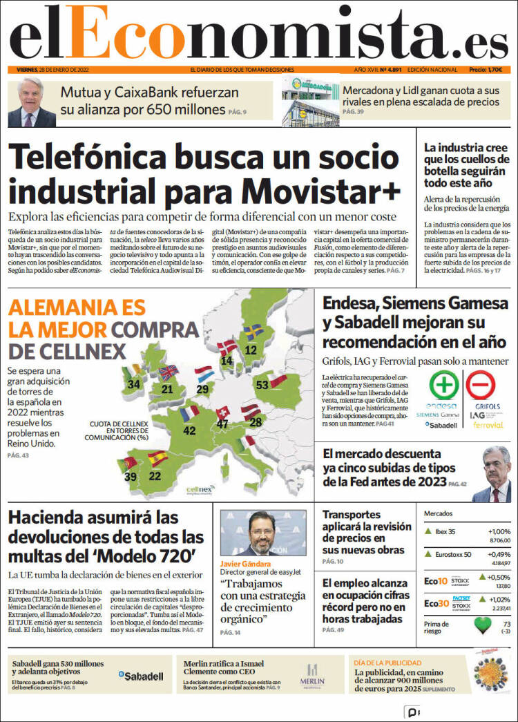 Portada de El Economista (Espa&ntilde;a)