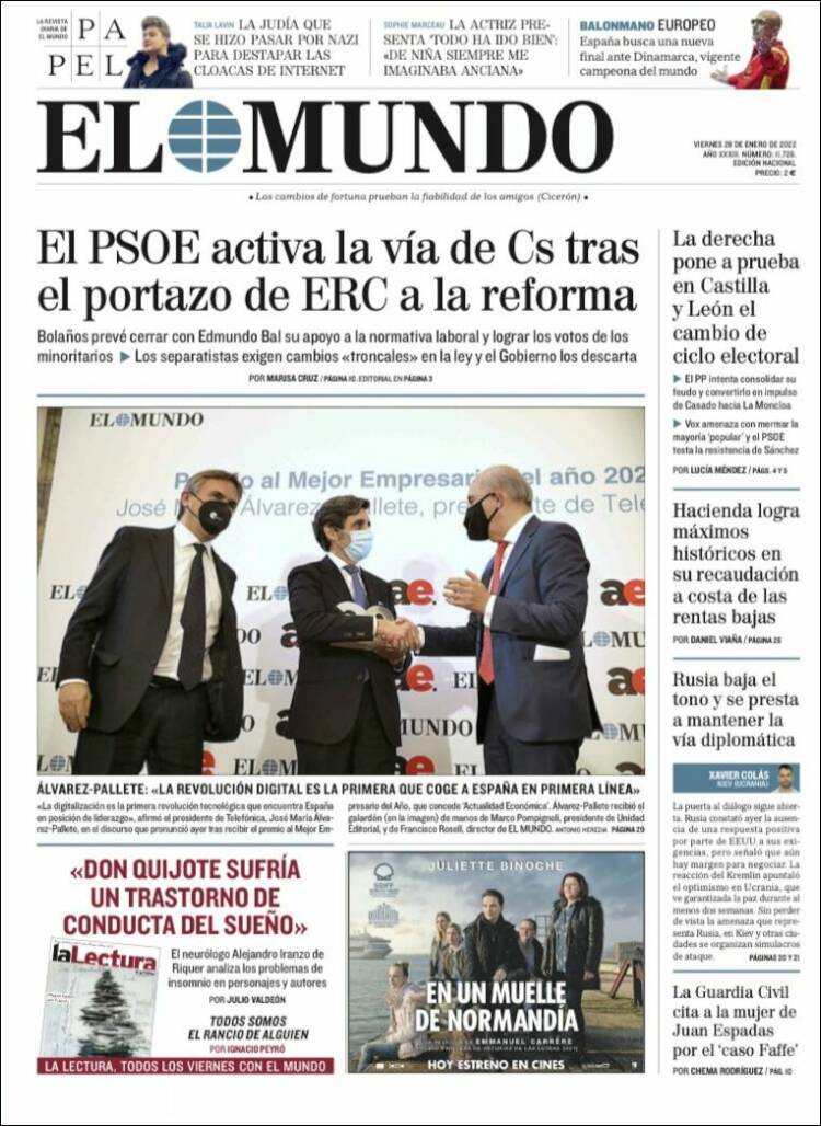 Portada de El Mundo (España)