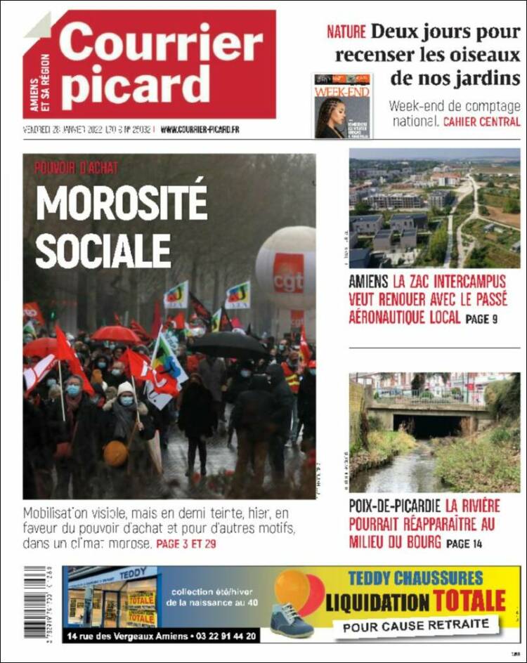 Portada de Courrier Picard (Francia)