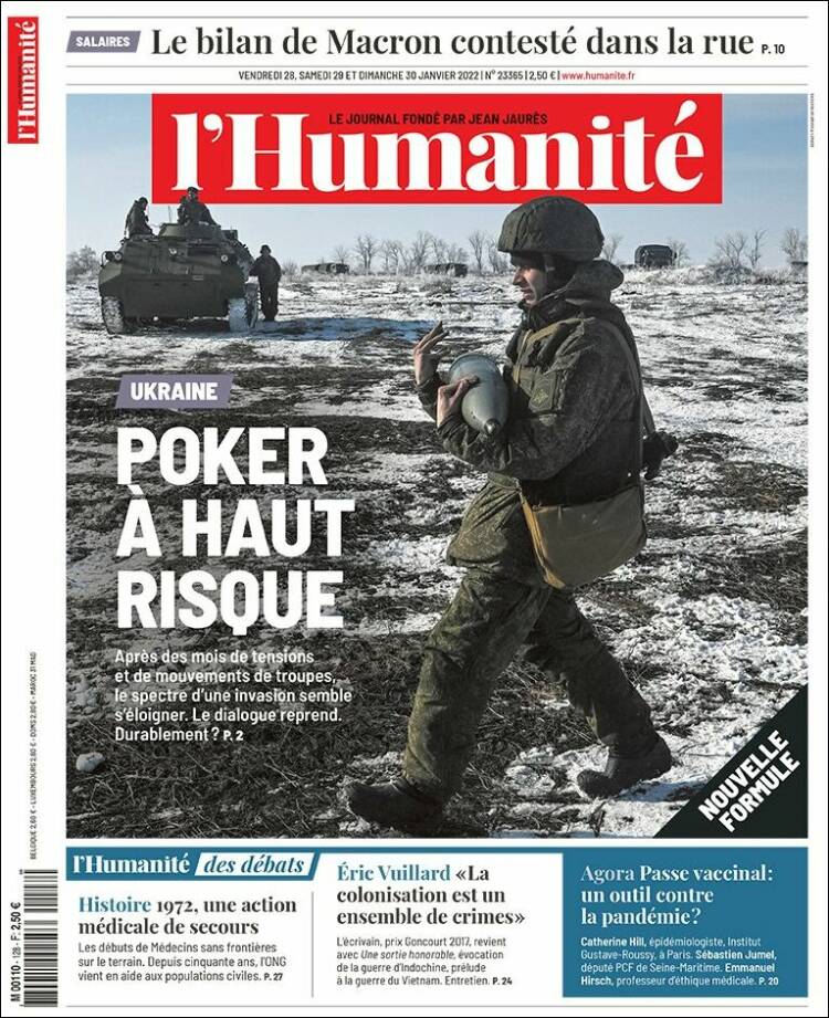 Portada de l'Humanite (Francia)