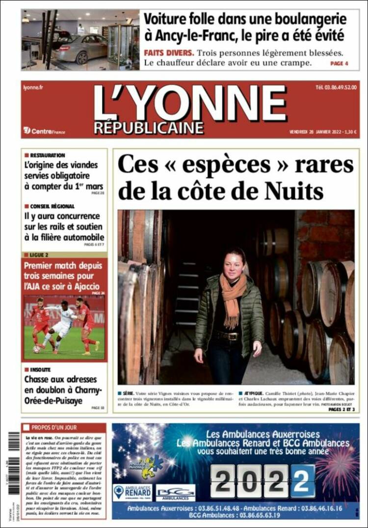 Portada de L'Yonne-Républicaine (Francia)