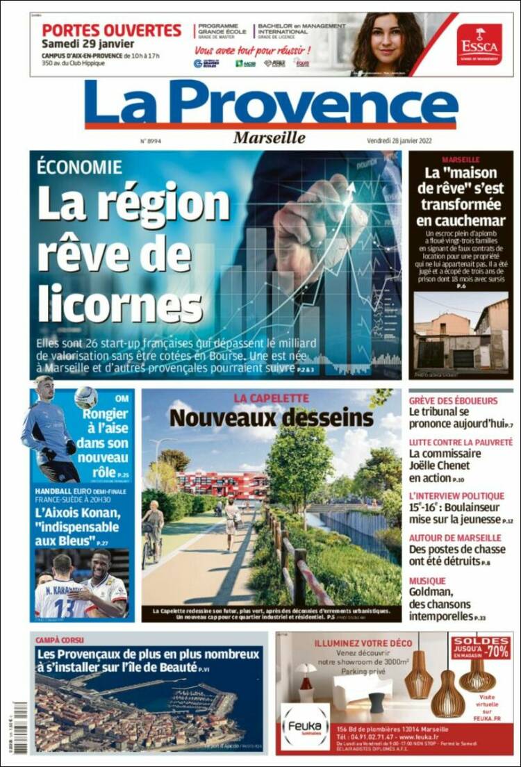 Portada de La Provence (Francia)