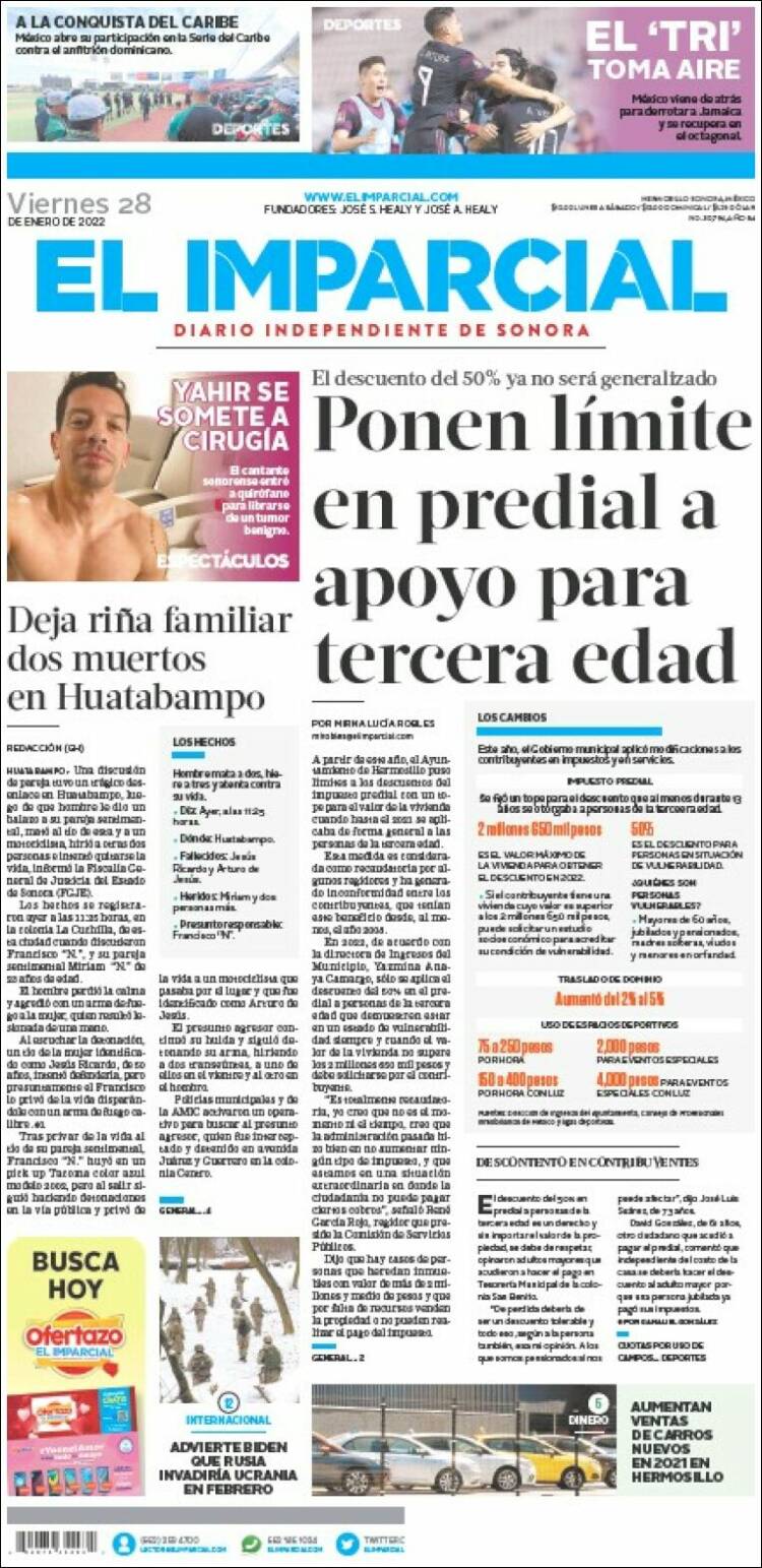 Portada de El Imparcial (M&eacute;xico)