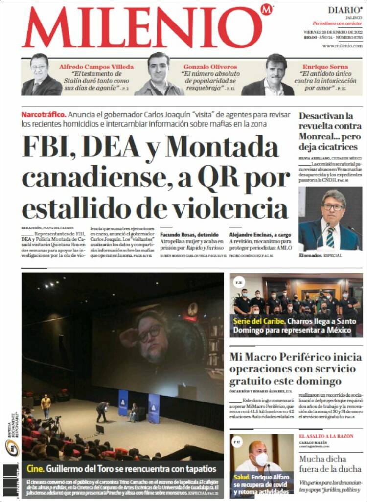 Portada de Milenio - Jalisco (M&eacute;xico)
