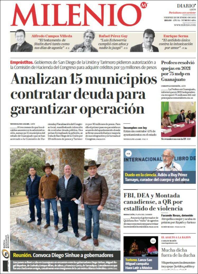 Portada de Milenio de León (M&eacute;xico)