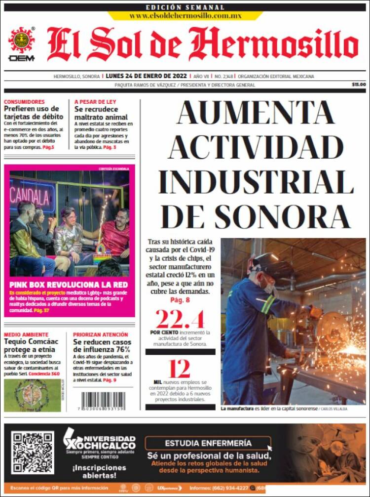 Portada de El Sol de Hermosillo (M&eacute;xico)