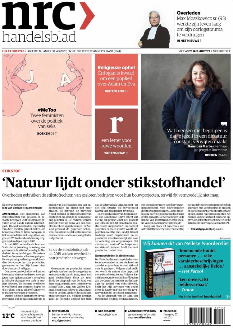 Portada de NRC Handelsblad (Pa&iacute;ses Bajos)
