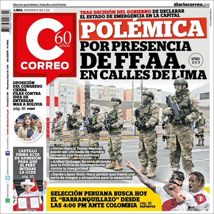 Portada de Diario Correo (Per&uacute;)