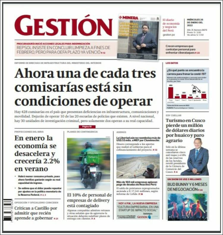 Portada de Diario Gestión (Per&uacute;)