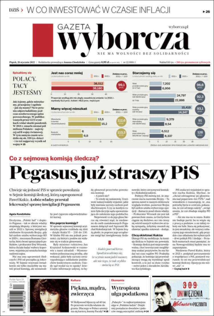 Portada de Gazeta Wyborcza (Polonia)