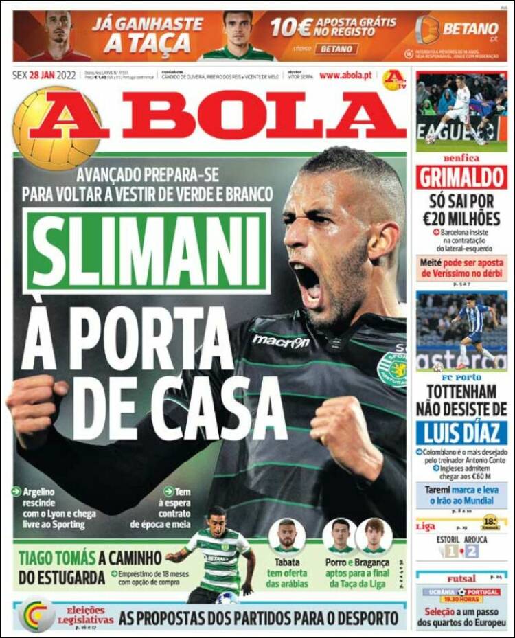 Portada de A Bola (Portugal)