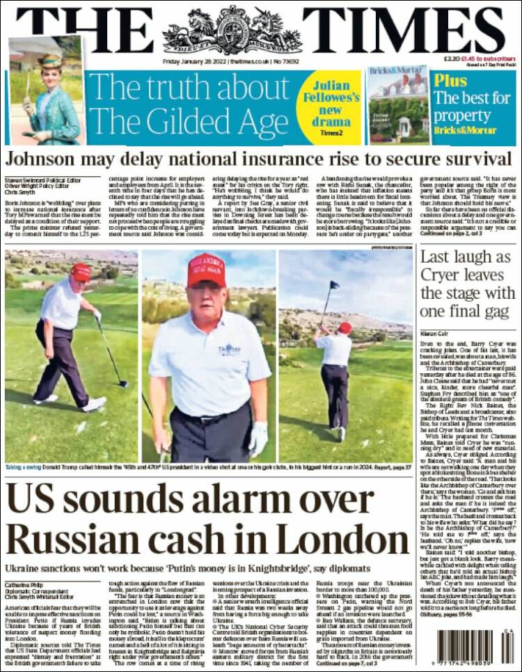 Portada de The Times (Reino Unido)