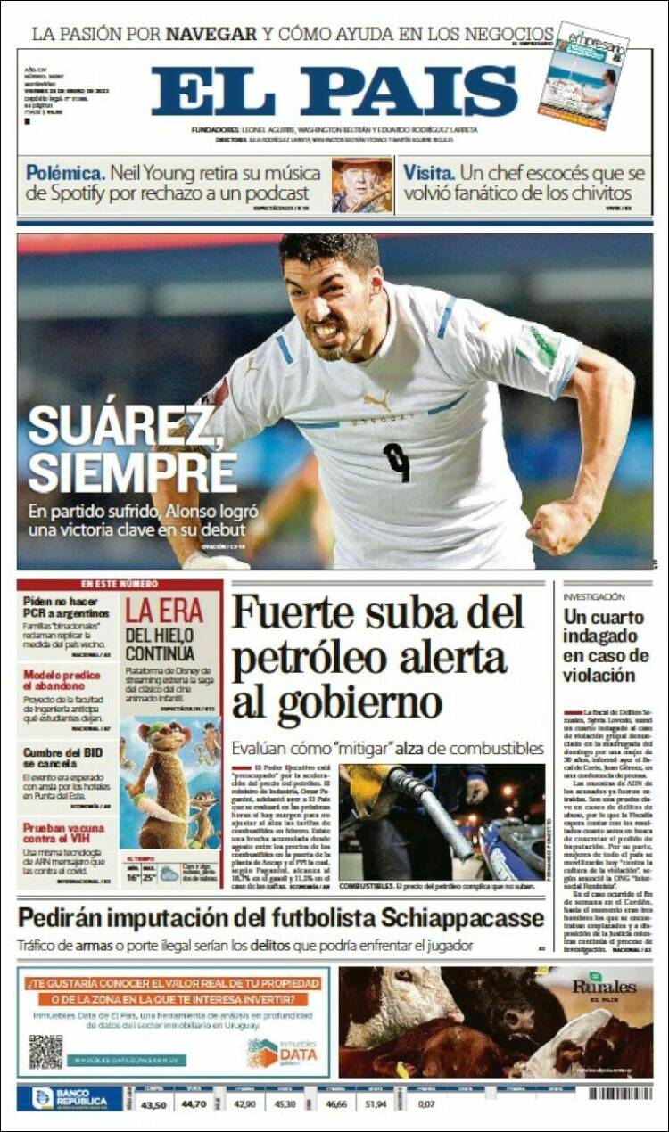 Portada de El País (Uruguay)