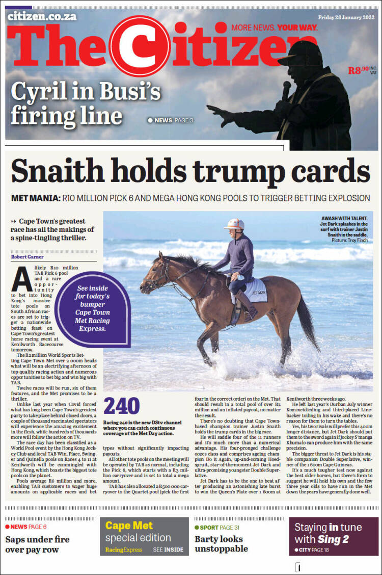 Portada de The Citizen (Sud&aacute;frica)