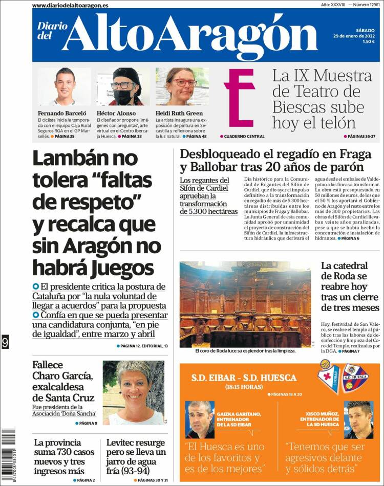 Portada de Diario del AltoAragón (España)