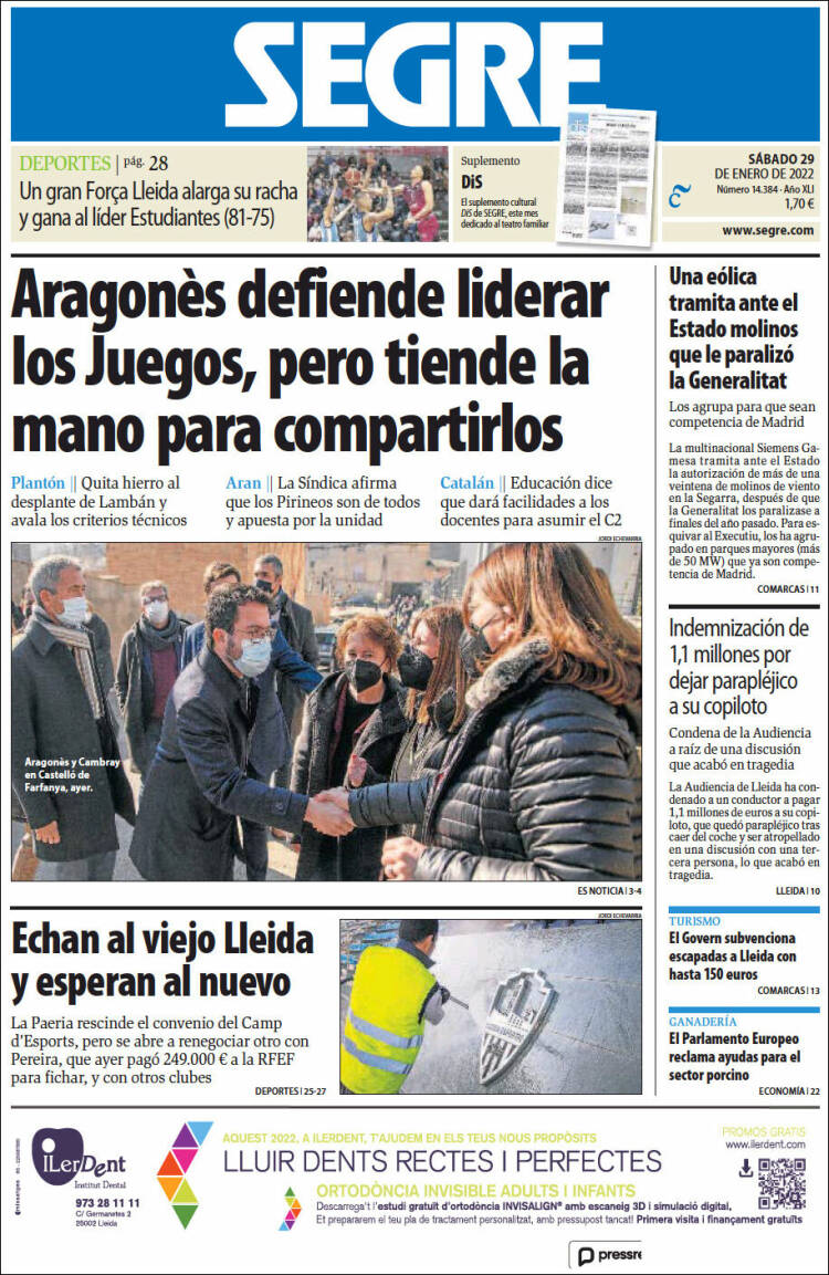 Portada de Segre  (España)