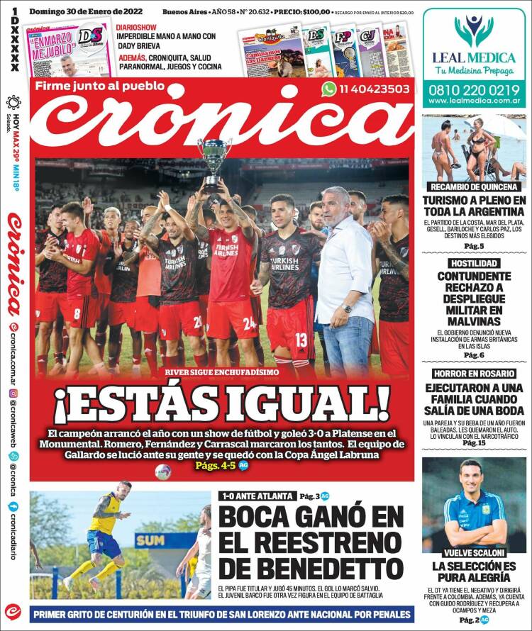 Portada de Crónica (Argentina)