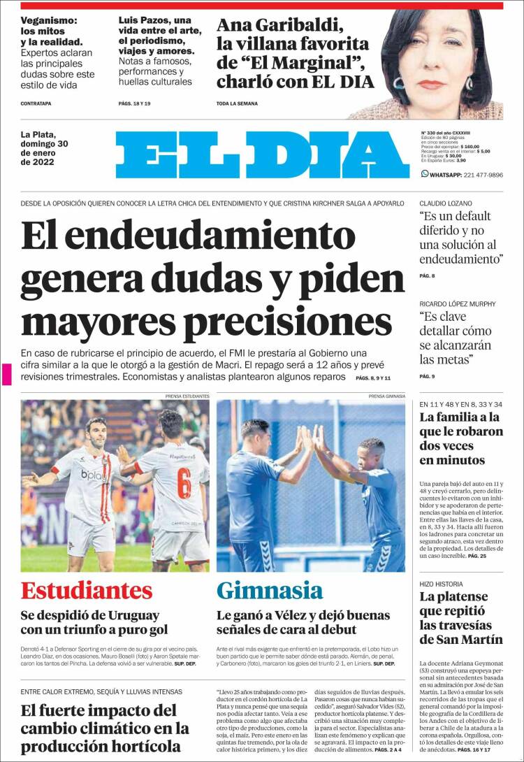 Portada de El Día de la Plata (Argentina)