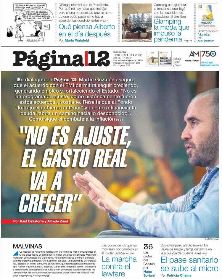 Portada de Página/12 (Argentina)