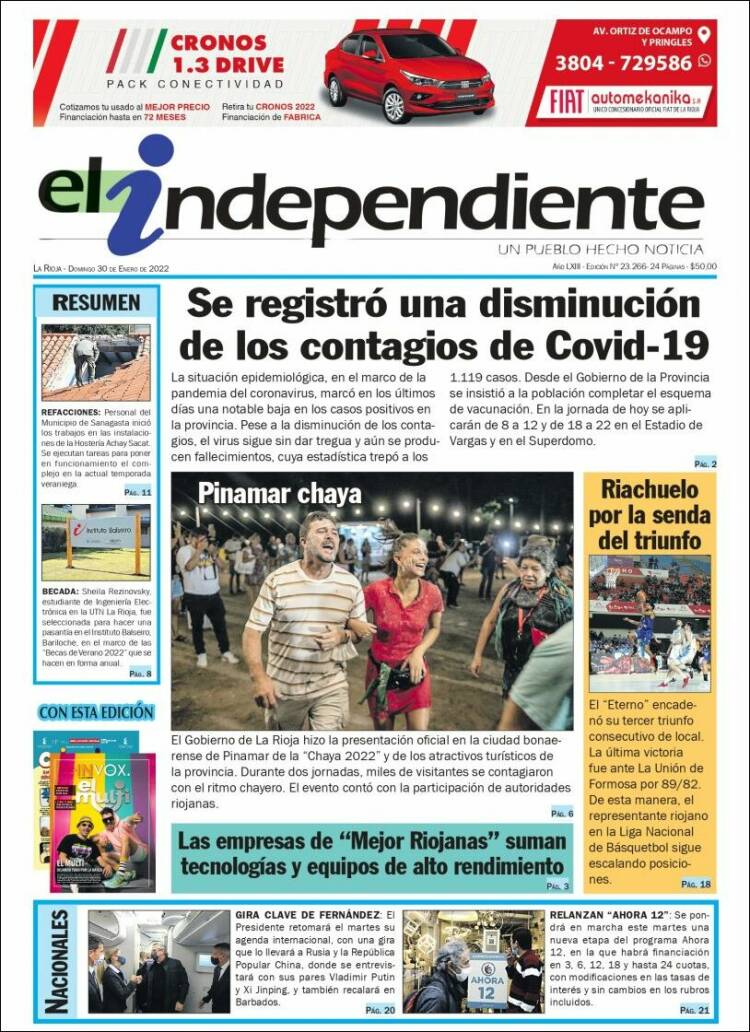 Portada de El Independiente (Argentina)