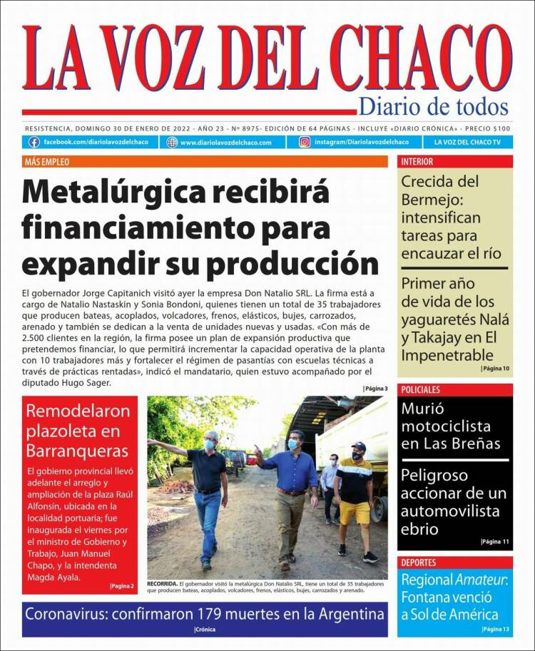 Portada de La Voz del Chaco (Argentina)