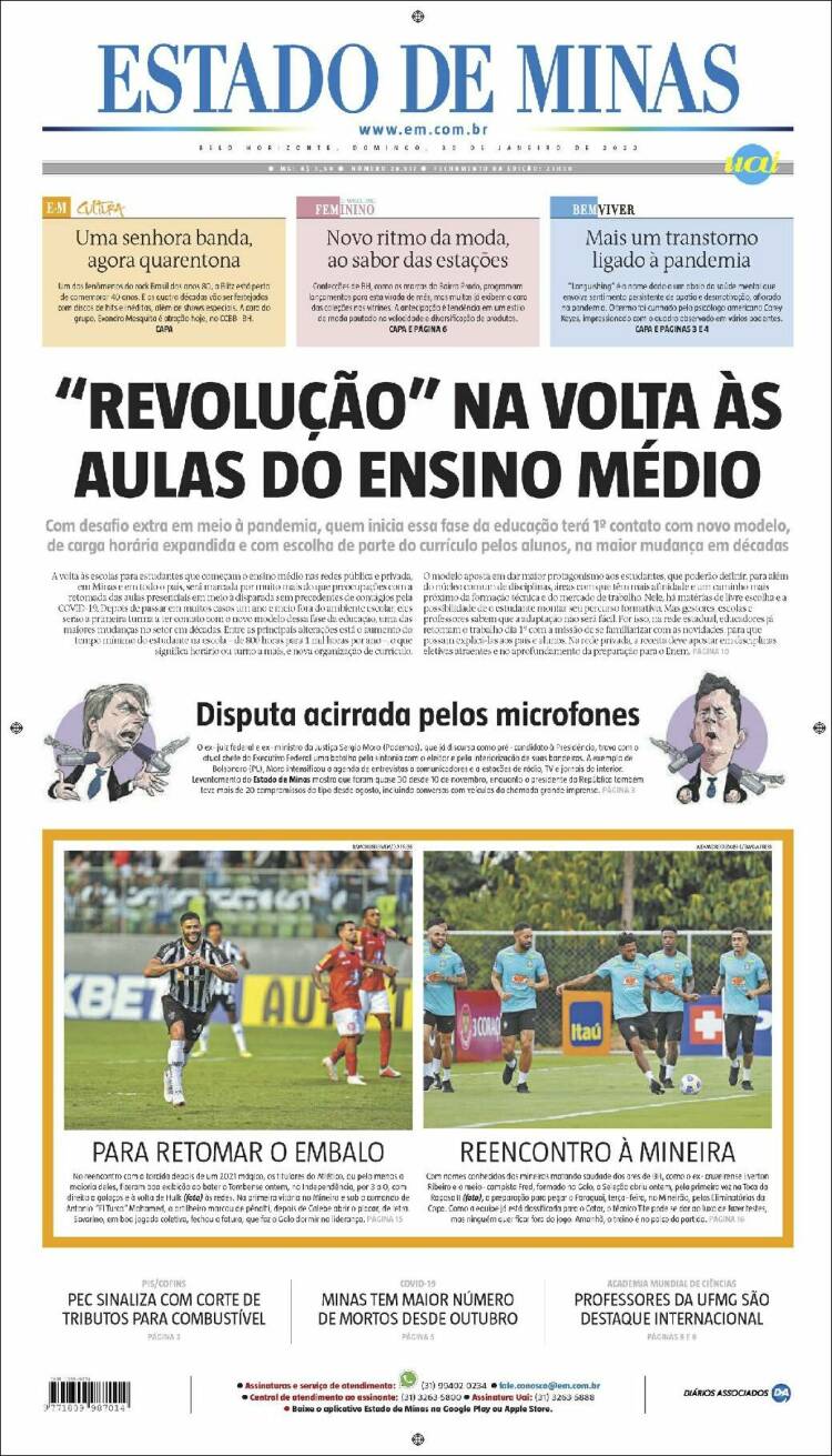Portada de Jornal Estado de Minas (Brasil)